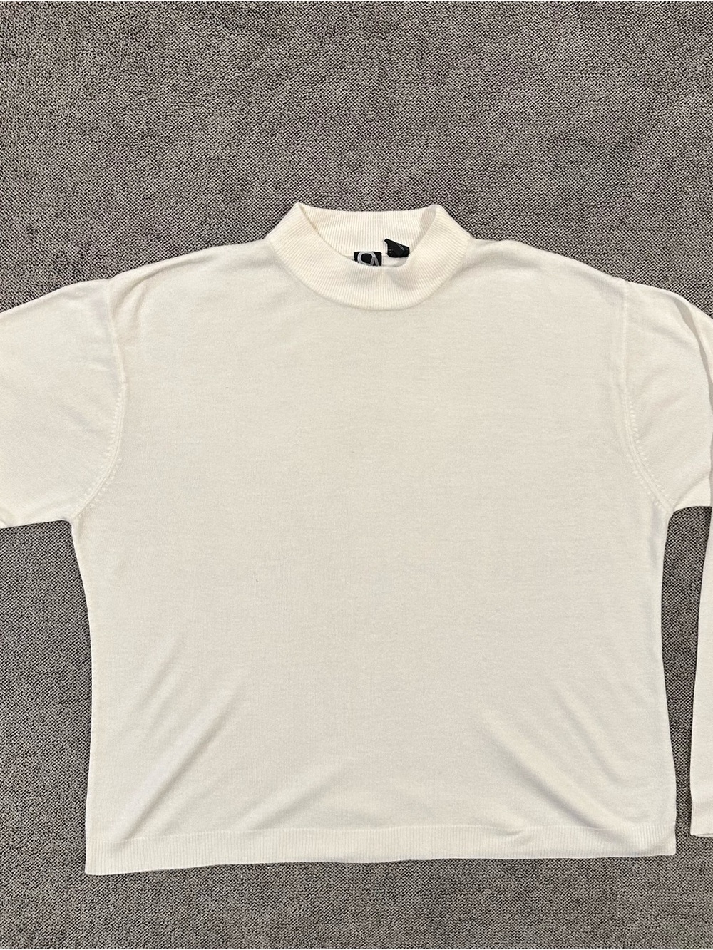 Men's Cream acrylic mock Turtleneck Sweater - size 2XL